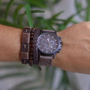 4 PCS BRACELET/ WATCH FOR MEN